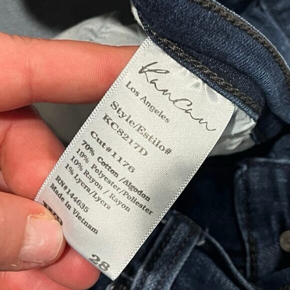 Kancan High Rise Ankle Skinny Jeans Denim Distressed Medium Wash Blue Size 28 - Picture 8 of 12